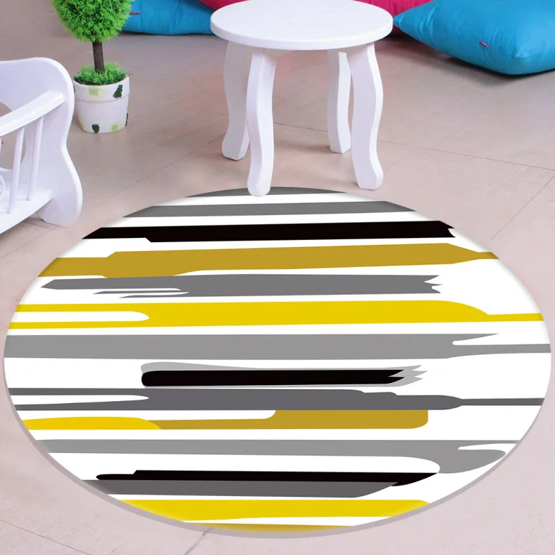 Современный ковер в скандинавском стиле коврик желтого и коричневого цветов