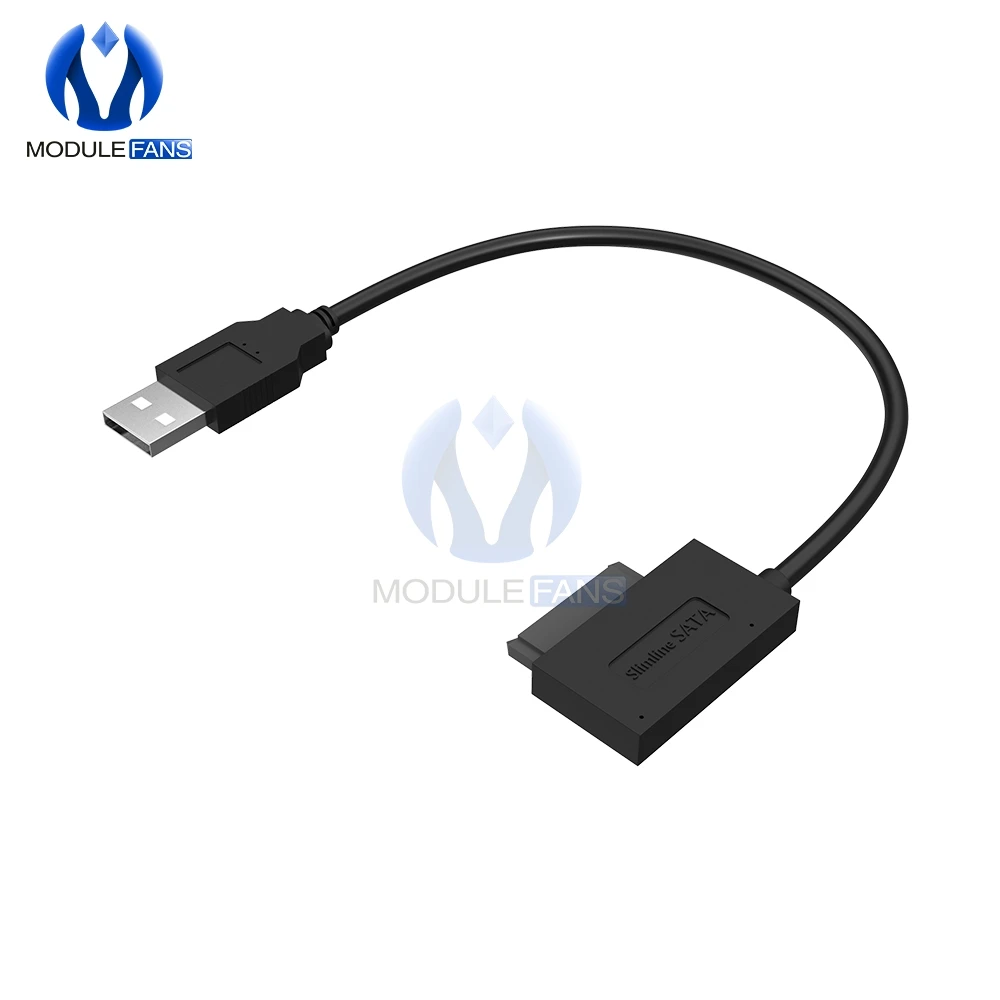 1 шт. USB 2,0 до 7+ 6 13Pin Slimline SATA ноутбук CD/DVD Rom Оптический Кабель-адаптер