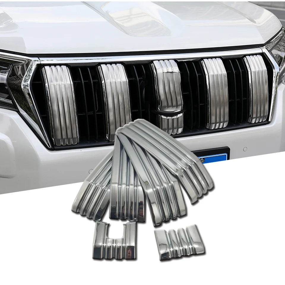 ABS Хром 6 шт. передние центральные грили решетка с отверстием для камеры Toyota Land