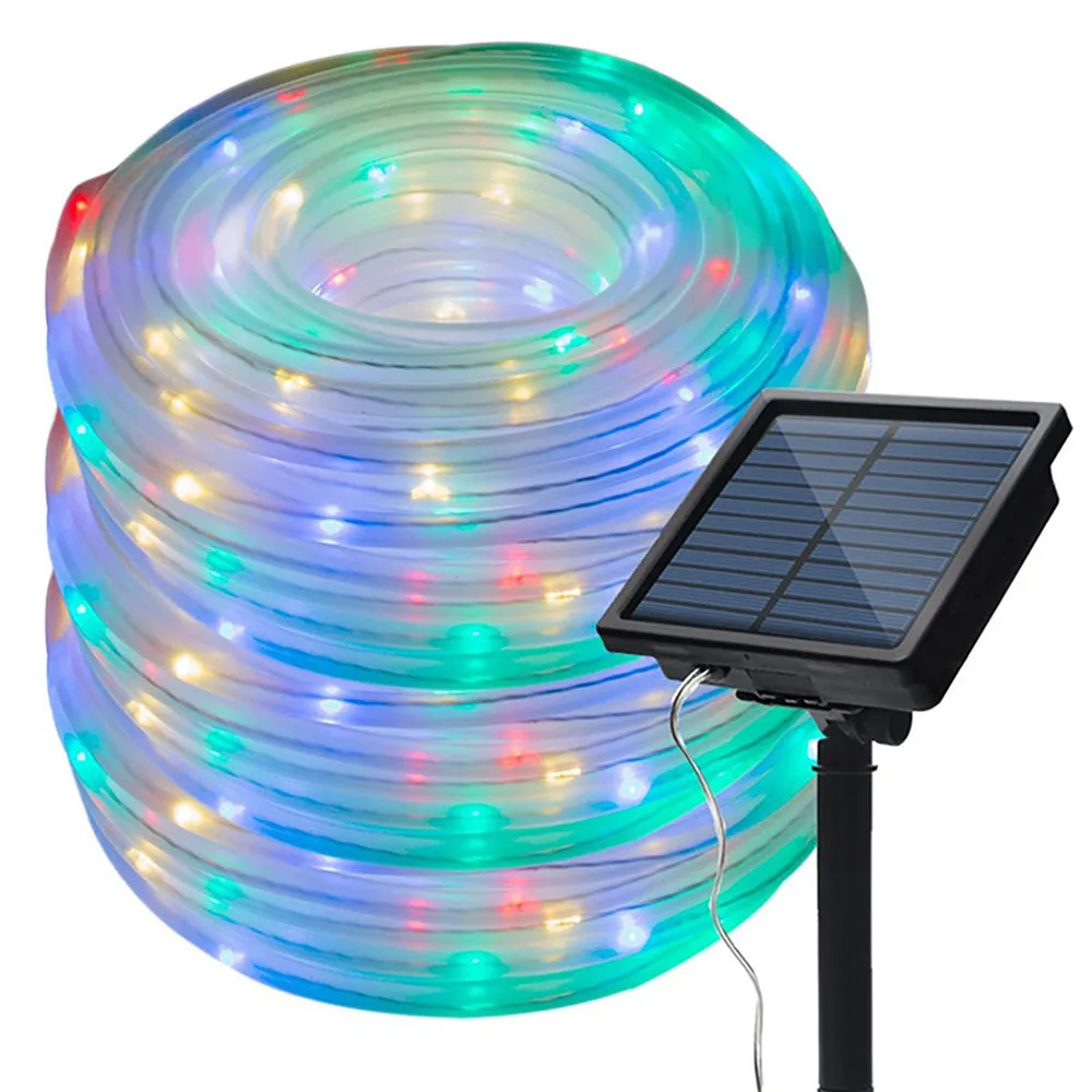 Movido a Energia Luzes da Corda ao ar Livre à Prova Luzes de Fadas Guirlanda para Decoração Leds Solar Corda Tubo Dwaterproof Água Jardim Quintal Natal 50 – 100