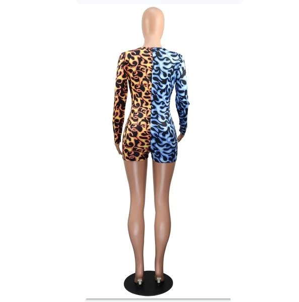 

Women's Home Furnishing Jumpsuits Long Sleeve V-neck Color Blocking Jumpsuits Casual And Comfortable Ladies Jumpsuits