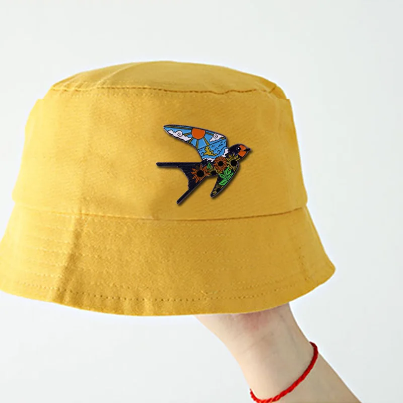 Эмалированная брошь с изображением моряка Джерри Коллинза ласточка океан солнце