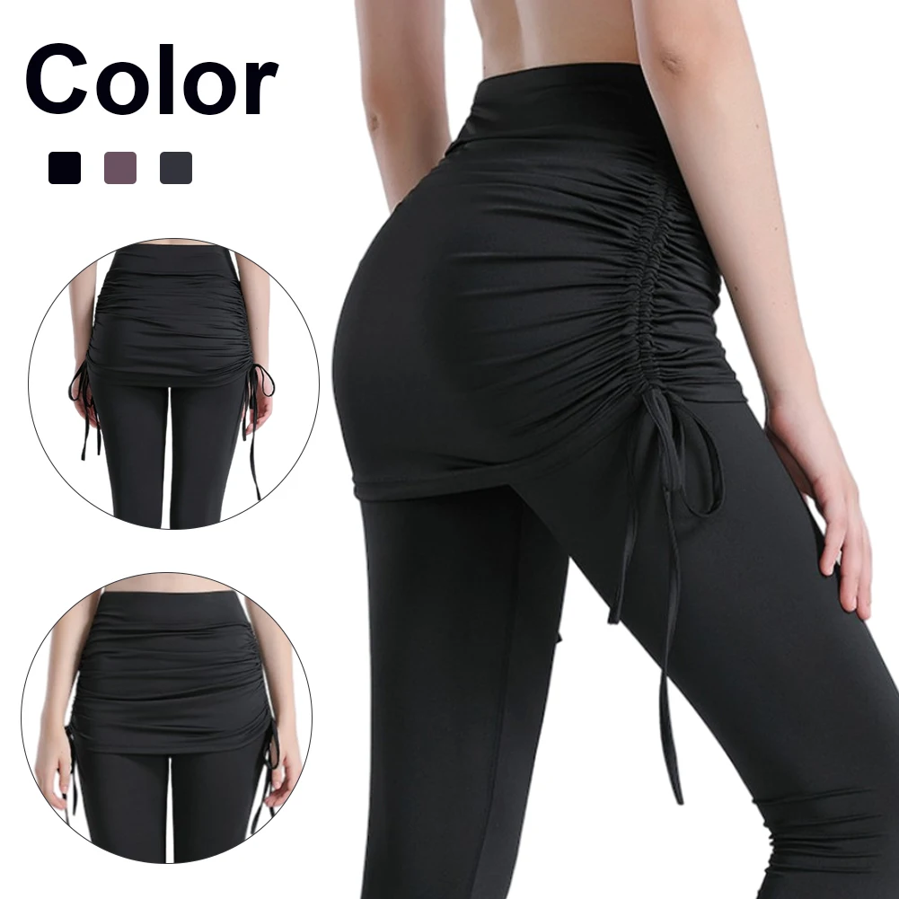 

Fake Two-piece Fitness Women High Waist Elastic Tight Running Shorts Quick-drying Sports Yoga Trousers Were Thin