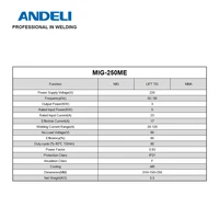 ANDELI MIG-250ME MIGLIFT TIGARC 3 in 1 Welder MIG Welding without GAS Portable Welding Machine Suitable for Home Beginner