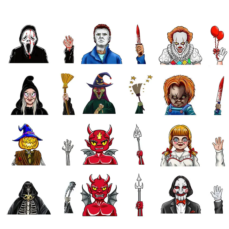 3D развевающаяся наклейка на тему Хэллоуина страшная заднее стекло автомобиля