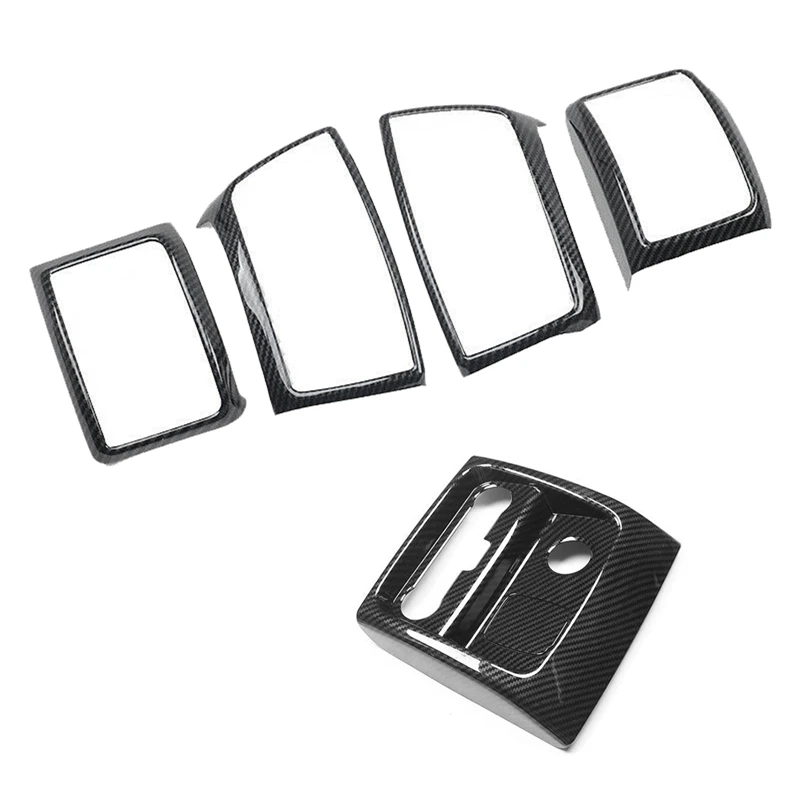 

Carbon Fiber Central Dashboard Vent Frame Rear Air Conditioner Outlet Trim for Ford Ranger Everest Endeavor 2015-2021