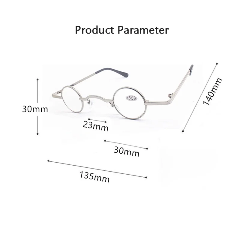 

Zilead Vintage Mini Round Frame Presbyopic Glasses Metal Frame Fashion Comfortable For Women Men Unisex +1.0+1.5+2.0+2.5+3.0+3.5