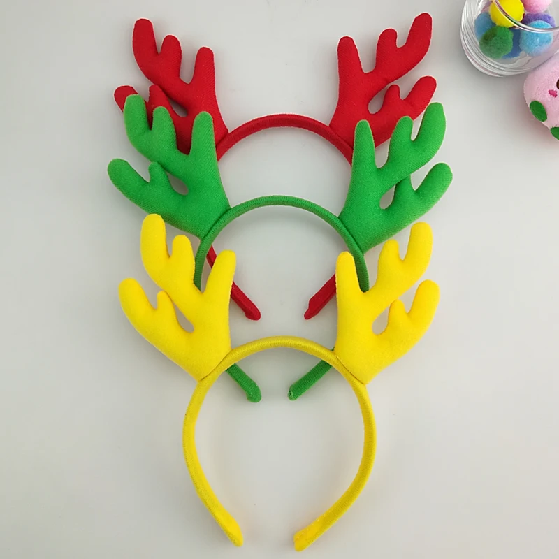 Красный зеленый олень Олень Рога головная повязка реквизит для косплея