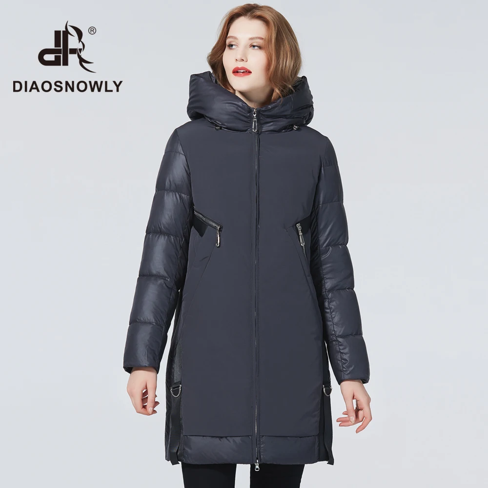 Diaosnowly 2020 Новый Пуховик Женский Зимний С Копюшоном Мода Толстые Куртки Для Женщин