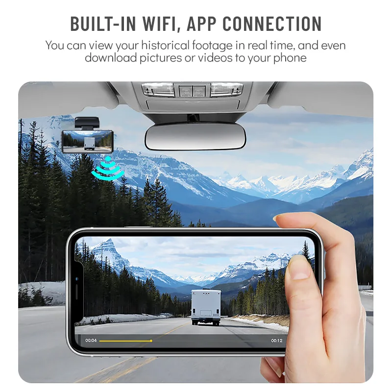 Видеорегистратор 4K A800 с двумя объективами IPS GPS 2160P 2 камеры Wi-Fi | Автомобили и
