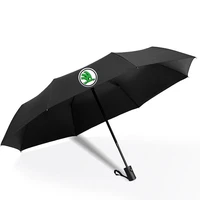 car styling three fold double layer umbrella windproof automatic sun beach umbrella for skoda car accessories