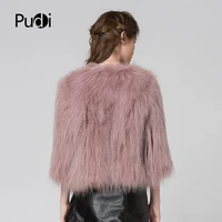 CT7041 Women New Knitted Real Raccoon Fur Coat Full Sleeve Genuine Winter Fur Brand New Style Jacket Grey Black Peach Color