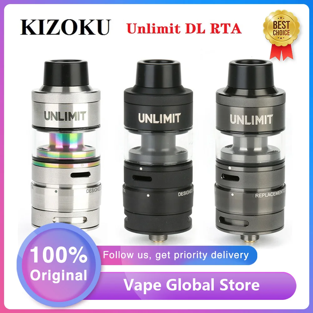 Оригинальный атомайзер KIZOKU unlimum DL RTA 3 5 мл и двухкатушечная колода готовые