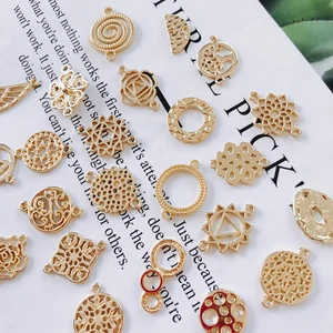 Позолоченные серьги KC, металлические подвески, компоненты для ожерелья, подвески, материал для изготовления ювелирных изделий, 10 шт.