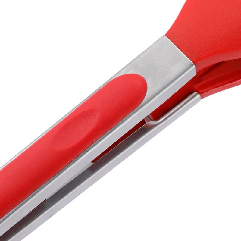 

Silicone Food Tong Rvs Kitchen Tang Silicone Antislip Cooking Clip Clamp Bbq Salad Tool Grill Kitchen Accessories