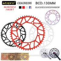 litepro folding bike chain wheel ultralight alloy cnc 130bcd 464850525456 58t color bmx chainring 91011 speed chainring