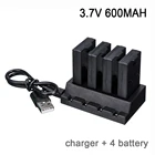 Limskey 4 в 1 4 шт 3,7 v 600mAh литий-полимерный Батарея комплект с быстрым 4 Порты и разъёмы адаптер Батарея Зарядное устройство для попугай мини Drone Rolling Spider