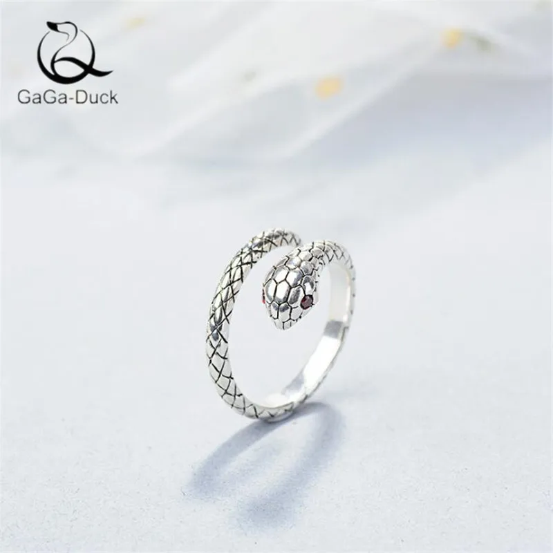 Женское Винтажное кольцо со змеей и красными глазами открытое ювелирное изделие