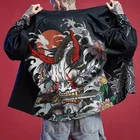 Кимоно мужское, кардиган в японском стиле, Оби, юката, хаори, японское кимоно самурая, рубашка, Мужская Традиционная японская одежда, FF2707
