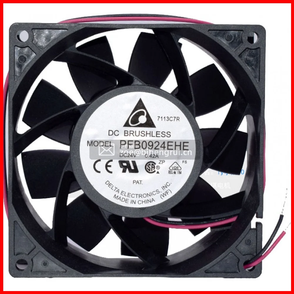 

Original Delta PFB0924EHE 9238 92X92X38mm DC24V 0.42A 7.92W 103CFM Double Ball Bearing Inverter Brushless Cooling Fans