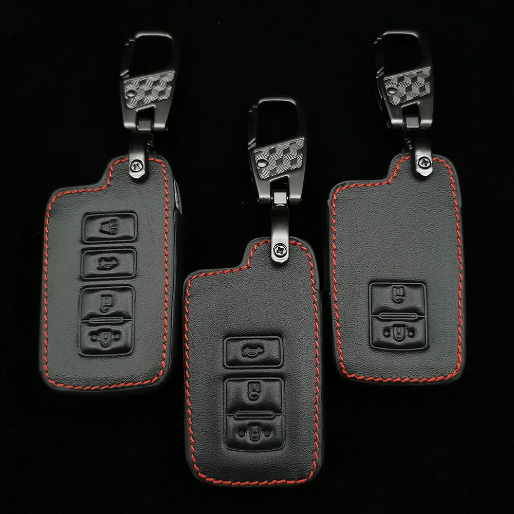 

Classic High Quality Leather Car Key Cover For Toyota Rav4 Corolla Camry Crown Prado Smart Remote Control Accessories Shell