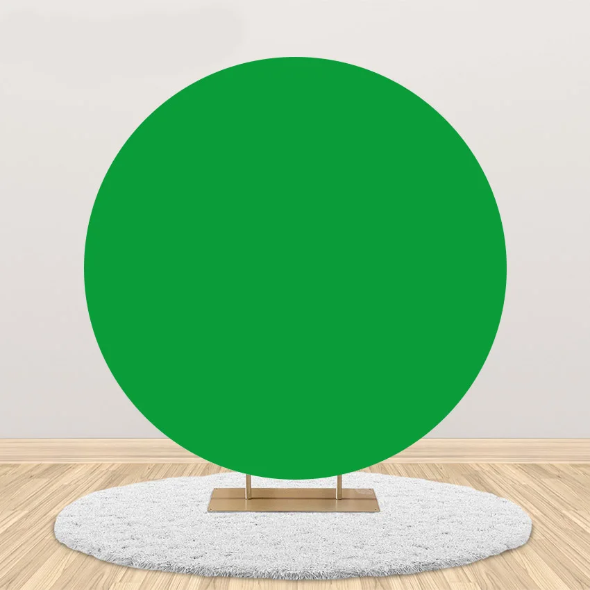 

Green Circle Round Birthday Party Decor Backdrops Vinyl and Polyester Photography Backdrops Photobooth Photo Backdrop Prop