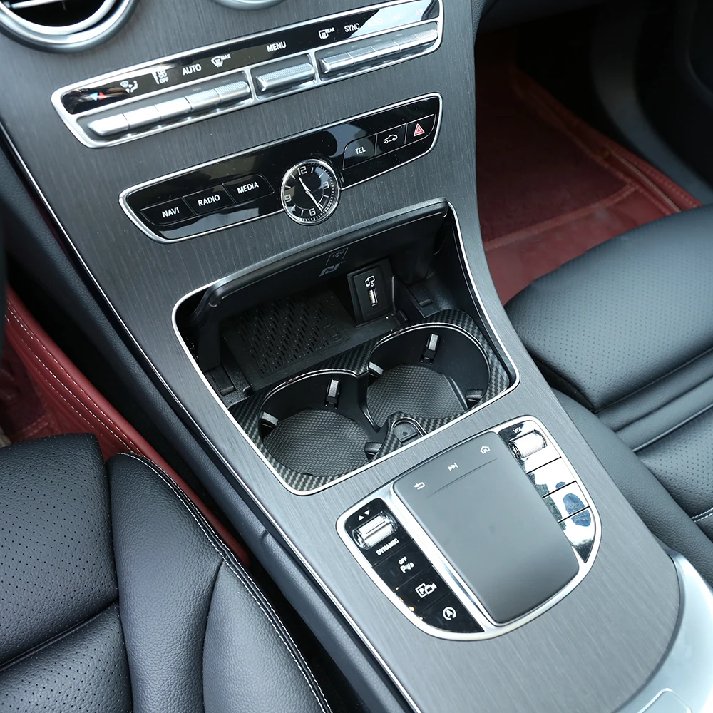Декоративные наклейки на подстаканник для Mercedes Benz C E GLC Grade W205 W213 X253 аксессуары