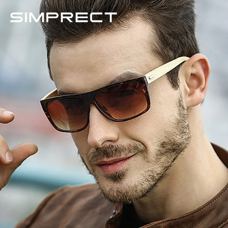 Фото Мужские поляризационные солнцезащитные очки SIMPRECT 2021 UV400 деревянные Ретро стиль Мужские поляризационные солнцезащитные очки SIMPRECT 2021 UV400 деревянные Ретро стиль