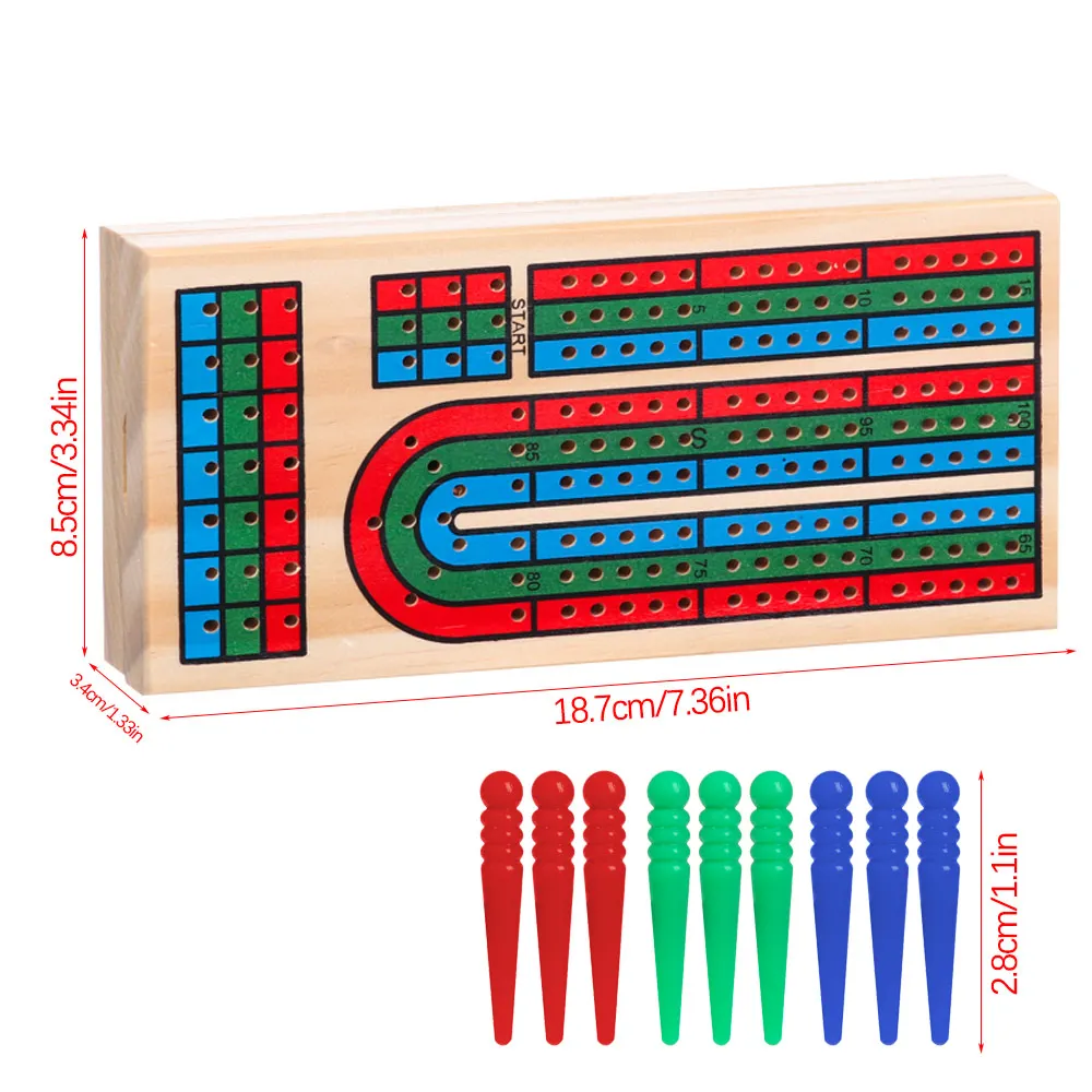 

1SET Cribbage Traditional Wooden Board Game Set Kids Adult Travel Portable Classic Desktop Game for Family Entertainment
