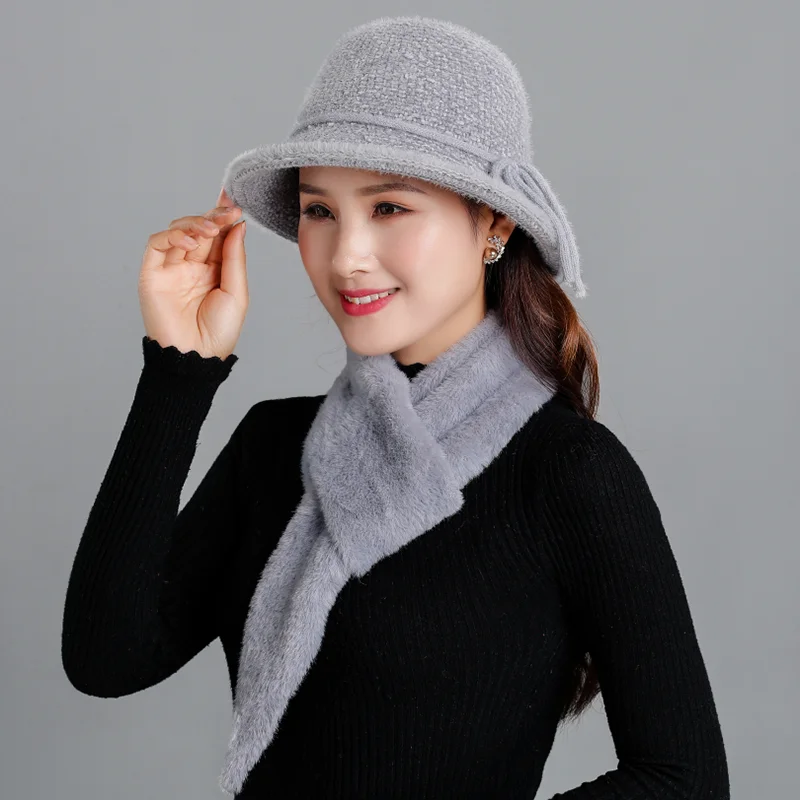 Женская зимняя шапка шарф 2019 Новая Винтажная шенилловая вязаная Панама