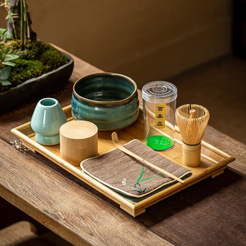 مجموعة التقليدية ماتشا giftset الطبيعية الخيزران ماتشا خفقت سكوب السيراميك ماتشا السلطانية خفقت حامل أطقم شاي اليابانية