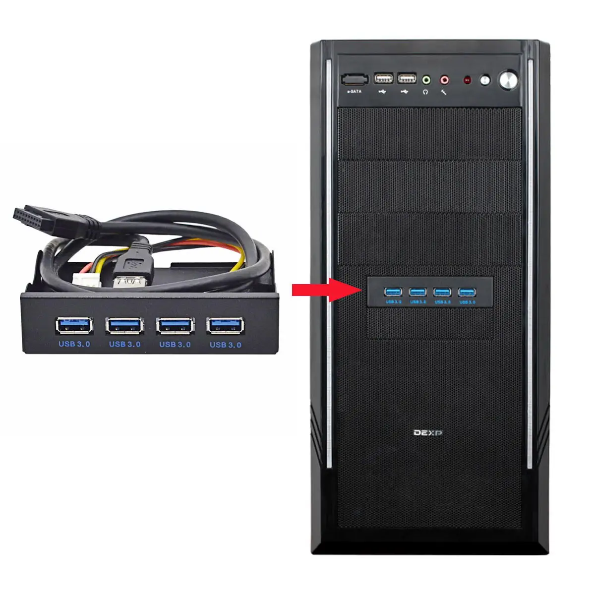 Концентратор USB 3 0 с 4 портами передняя панель для материнской платы 20 контактный