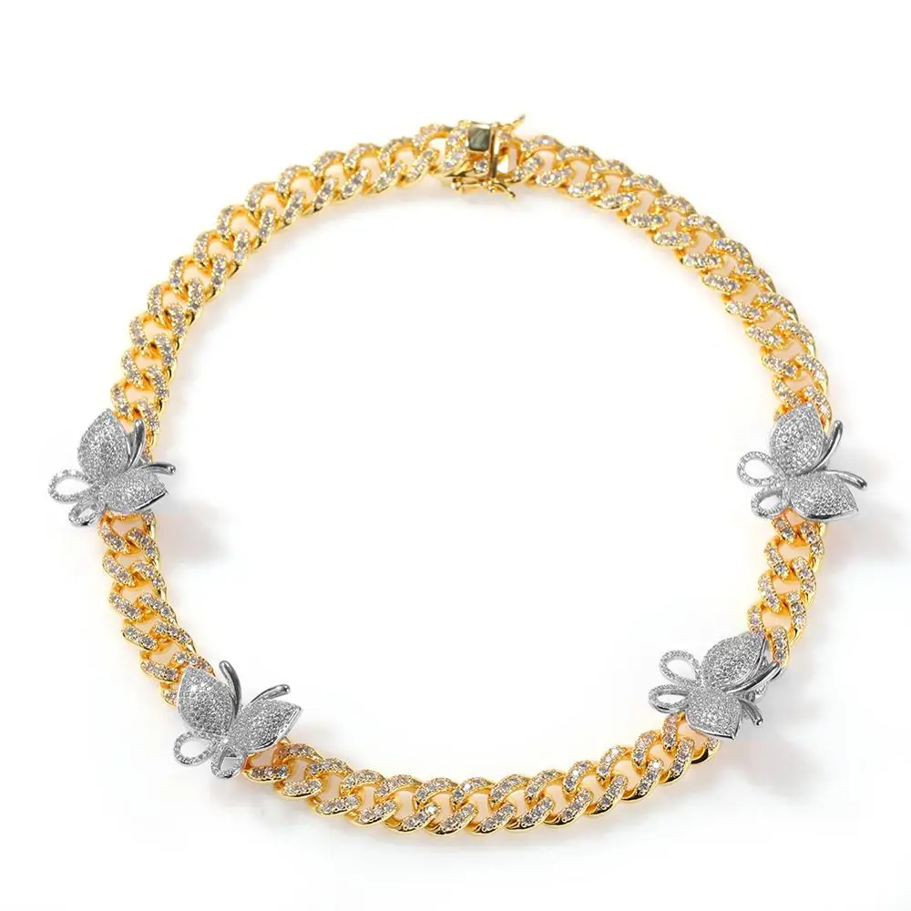 Ожерелье из кубинской розовой бабочки с фианитами 12 мм|Ожерелья подвеской| |