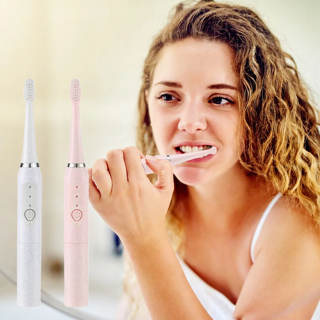 

Electric Toothbrush Ultrasonic for Sonic Household Soft Bristle Non-Rechargeable Automatic Waterproof Travel Set for Couple