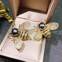 high grade microscope zircon honey bee brooch fashion jewelry