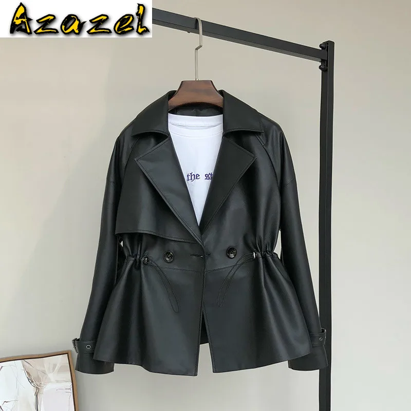 Real Leather Jacket Women Sheepskin Coats and Jackets Women Short Spring Autumn 2020 Green Chaqueta Cuero Mujer 921 Pph389