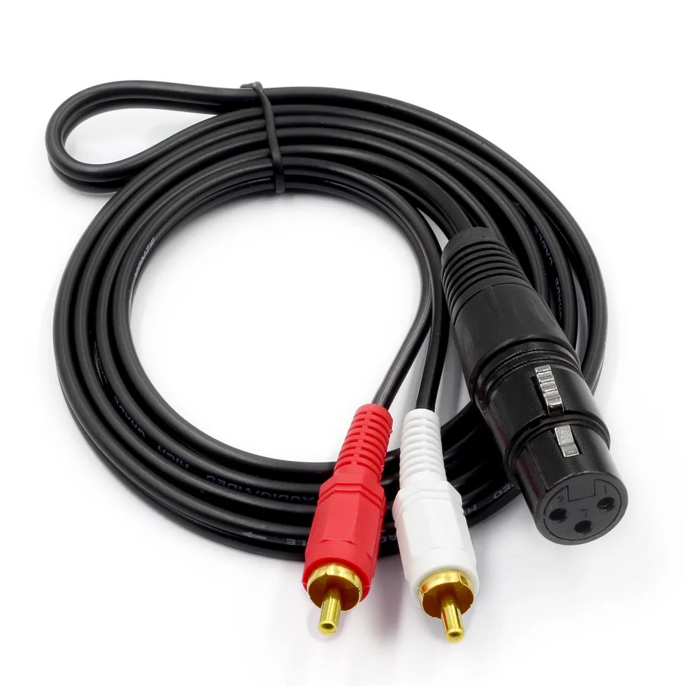 

Аудиокабель 1,5 м XLR с двумя разъемами Lotus 1/2, RCA на Canon 210-k Wind Line 1 гнездо на 2 штекера