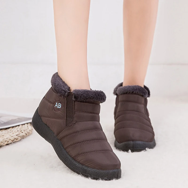 Женские ботинки Водонепроницаемая зимняя обувь зимние Теплые Зимние ботильоны
