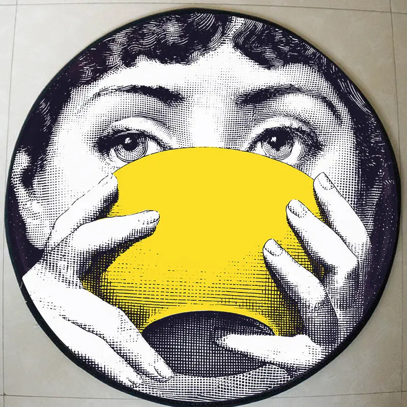 Высококачественные круглые коврики lina для гостиной Мультяшные двери напольный