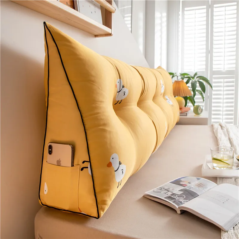 

Home Bedroom Triangle Bedside Filling Cushion Removable Washable Sofa Bed Back Support Cushions Tatami Backrest Lumbar Pillow