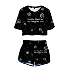 Уличный женский костюм, Сексуальная футболка с пуговицами и шорты для девушек, Модный повседневный костюм Xiao в стиле кэжуал, 2 предмета