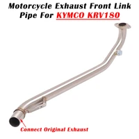 slip on for kymco krv180 krv 180 motorcycle exhaust system escape muffler modified front link pipe connect original exhaust pipe