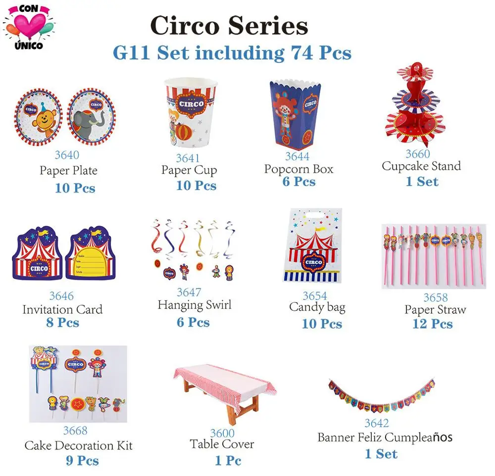 Conunico цирковой карнавальный День Рождения Вечеринка Смешные акробатические