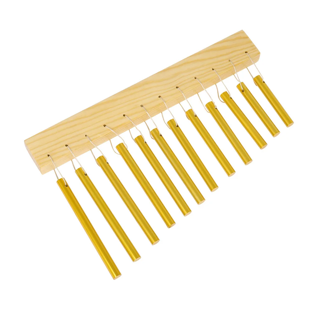 

12-bar Wind Chime Aluminum Tube & Solid Wood Material Percussion Instrument for Music Educaition Tool Gift with Mallet