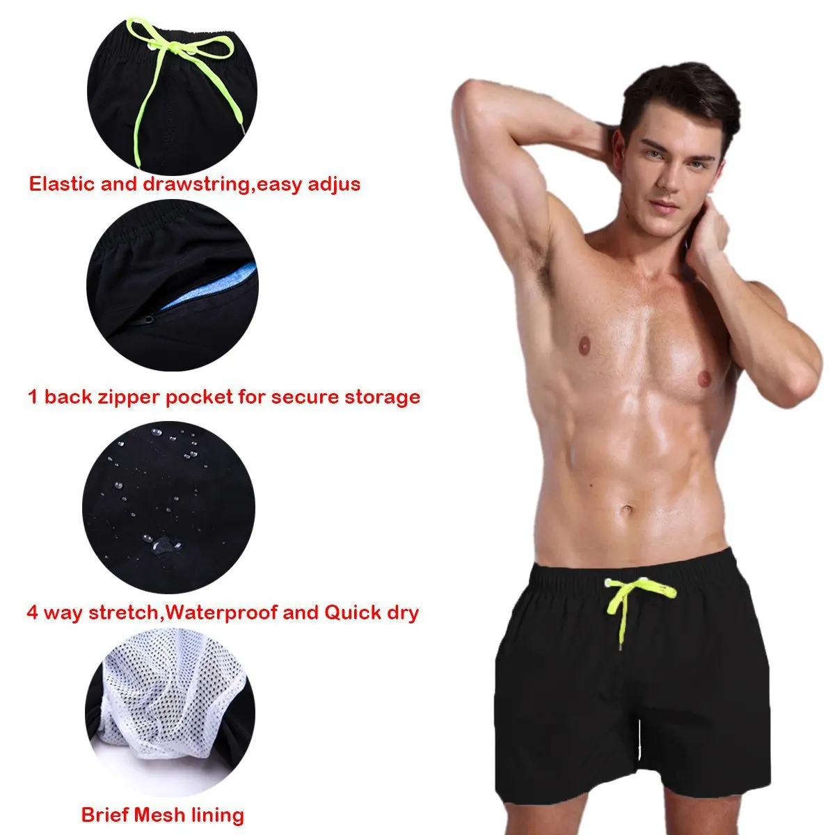 

Summer Men's Shorts European and American Beach Pants Solid Color Cotton Multicolor Foreign Trade Beach Pants