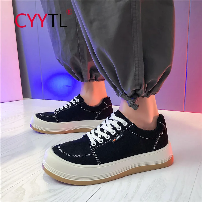 

CYYTL Shoes For Men Casual Breathable Platform Youth Boys Sneakers Fashion Outdoor Students Walking Slip On Loafers Four Seasons