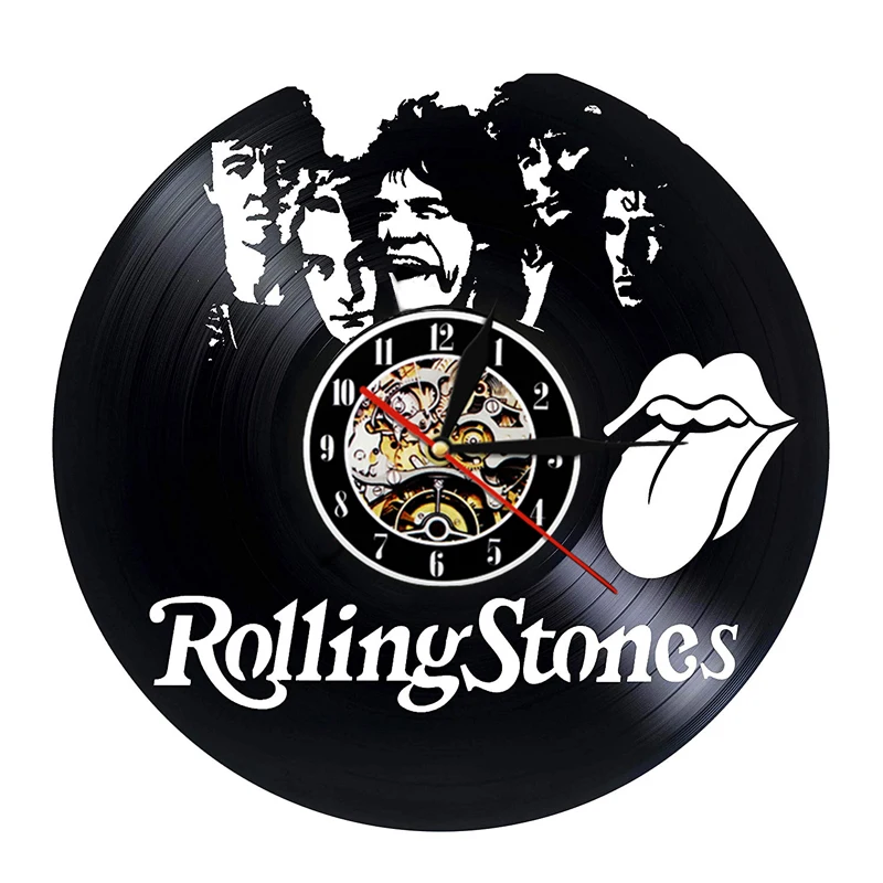 Настенные часы Rolling Stone Rock Band музыкальные виниловые для записи подвесные