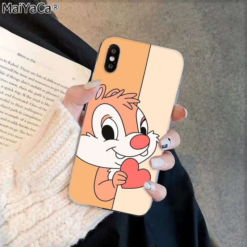 MaiYaCa милый мультфильм белка чип 'Н' Дейл черный чехол для телефона iphone 11 pro 8 7 66S Plus X XS MAX 55S SE XR чехол