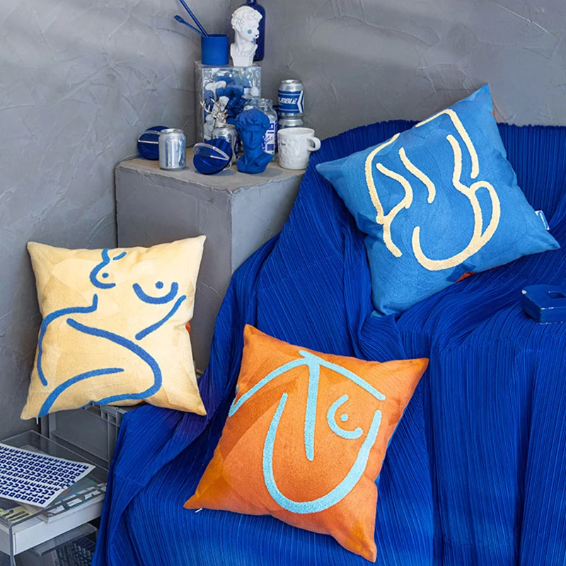 

Скандинавская декоративная наволочка с вышивкой, 45 х45 см