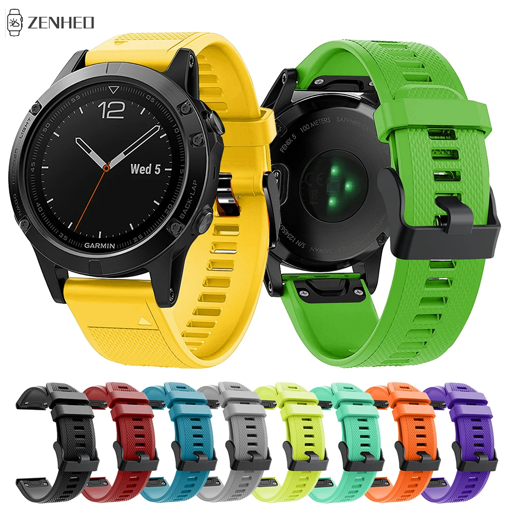 22 мм силиконовый ремешок для смарт часов Garmin Fenix 5/5 плюс Quick Release Easy Fit 6 Pro Smart